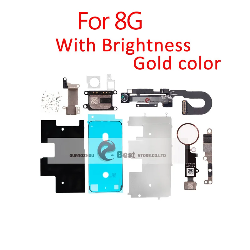 8G Gold with bright ЖК-дисплей экран для iPhone 8G 8 PLUS металлические маленькие детали Защитная крышка ушной динамик фронтальная камера кнопка Home Flex - Цвет: 8G Gold with bright
