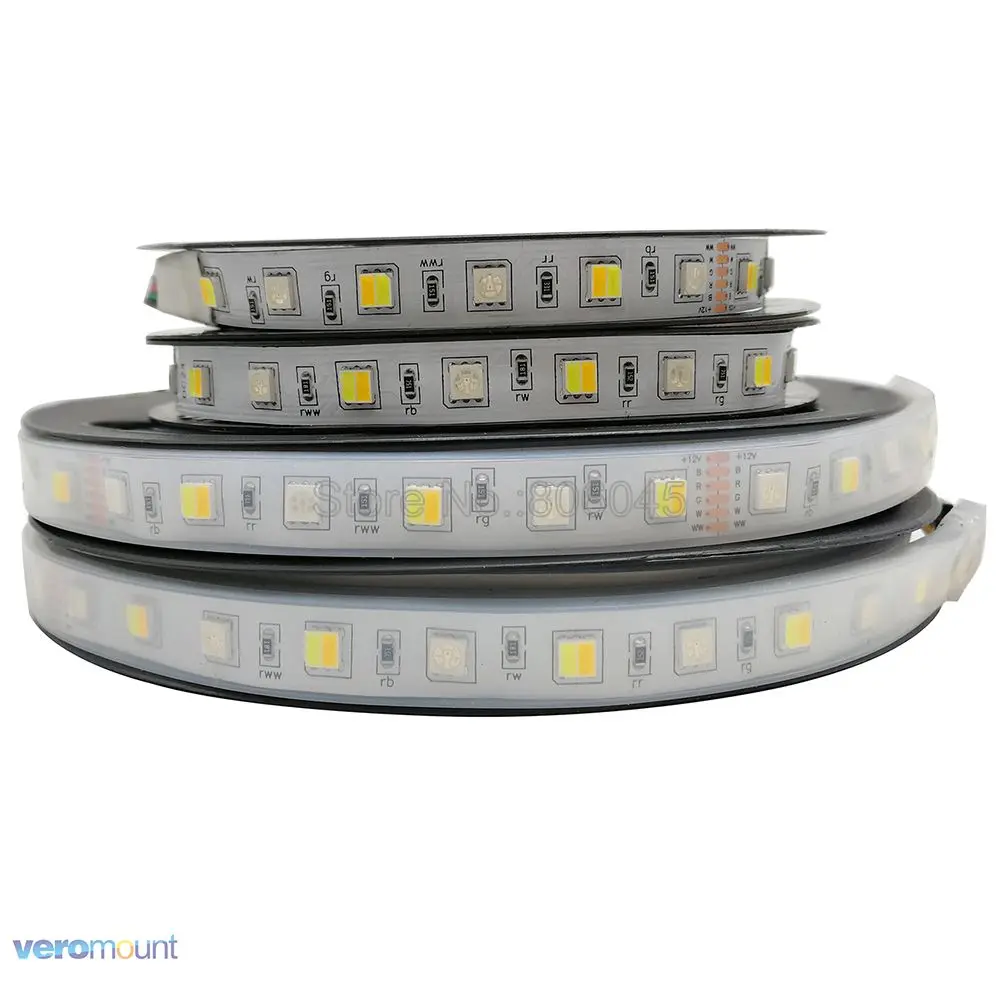 #cheap 5m RGB+CCT RGB+CW+WW 2 in 1 LED Strip 5050 SMD LED Tape LED Stripe Bar Light String Holiday Decoration Lights 12V 24V 12mm PCB