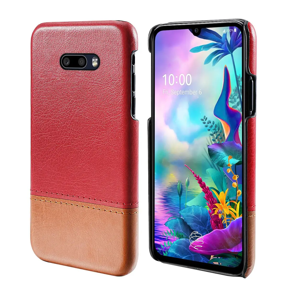 Для LG G8X ThinQ чехол-накладка, Ультратонкий Жесткий чехол для телефона из поликарбоната с защитой от царапин, тканевый чехол с 2 отделениями для карт, чехол, Fundas - Цвет: Style 5  Red-yellow