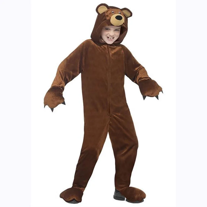 

Unisex Animal Grizzly Bear Cosplay Costume Jumpsuit For Kids Halloween Costumes Party Performance Costume Game Role Play Gift