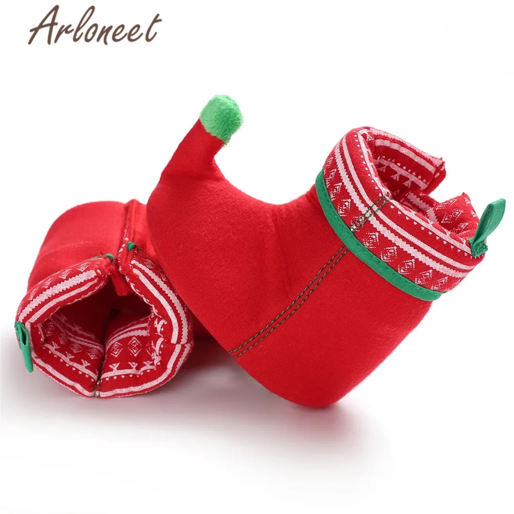 ARLONEET/Рождественская обувь для новорожденных девочек; детские первые ходунки; зимние Нескользящие кроссовки; ботинки на молнии; хлопковая обувь с рисунком для маленьких мальчиков