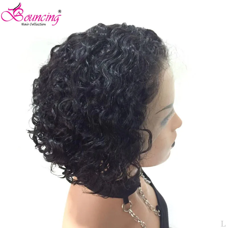 

Bouncing Cury Short Bob Wigs 13x6 Lace Front Human Hair Wig #1B 150 Density With Baby Hair Brazilian Remy Human Hair Low Ratio
