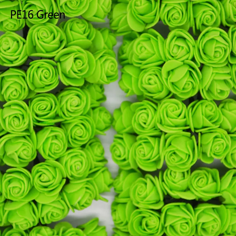 36/72/144 шт. 2 см искусственные розы PE Поролоновый букет цветов для Baby Shower или для вечеринки по случаю дома Свадебные украшения DIY ВЕНОК в форме искусственных цветов - Цвет: PE16