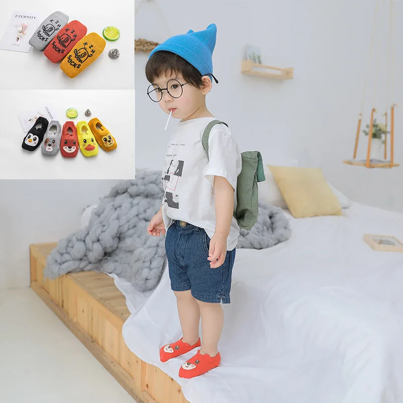 

Children Floor Socks Baby Spring And Summer-Cartoon Non-slip Sole Thin Infant Indoor Cooler Compartment CHILDREN'S Learner wa zi