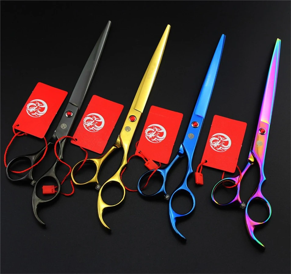 

Japan 440C 8.0 Inch Professional Pet Scissors Dog Cat Cutting Grooming Shears Pet Barber Scissors colorful