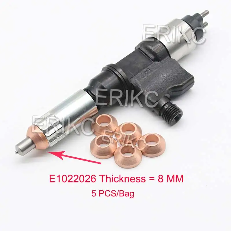 

ERIKC E1022026 Washer 5PCS Diesel Fuel Pump Common Rail Injection Conical Copper Sheet E1022026 for Denso Injectors