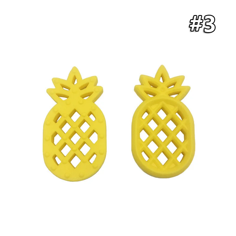 Silicone teether 3 1 шт. Ананасовый силиконовый прорезыватель из дфп ожерелье подарок DIY пустышка с зажимом цепочка детское Силиконовое зубное кольцо игрушки подарок - Цвет: Silicone teether 3