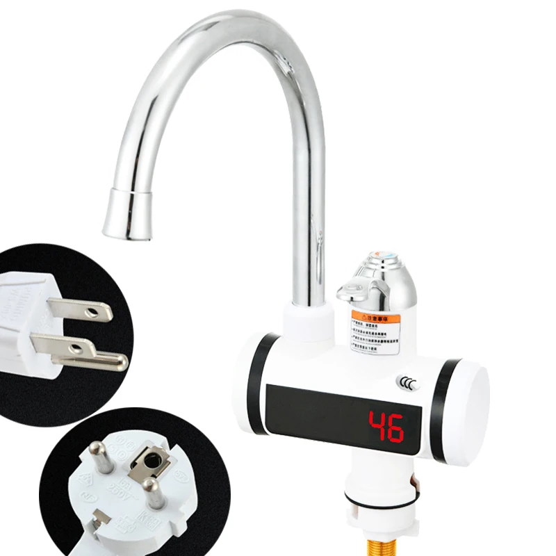 Calentador de agua eléctrico instantáneo, 110V, 220V, sin depósito, grifo de agua caliente para cocina, portátil, instantáneo, grifo calentador de agua