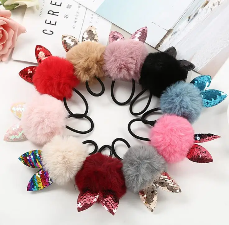 

Повязки для волос с помпонами Рекс Кролик ремесло Hi-Q для девочек головные уборы домашние брелоки шляпа Кепка сумка аксессуары