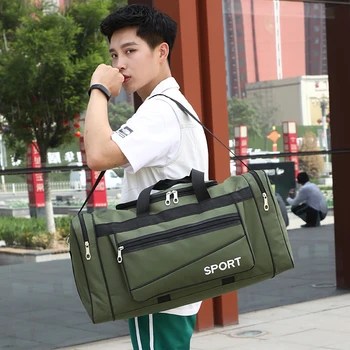 

Oxford Casual Duffle Bag Outdoor travel bag handbag waterproof men's travel bag Multi Pocket large men's hand-held shoulder bag