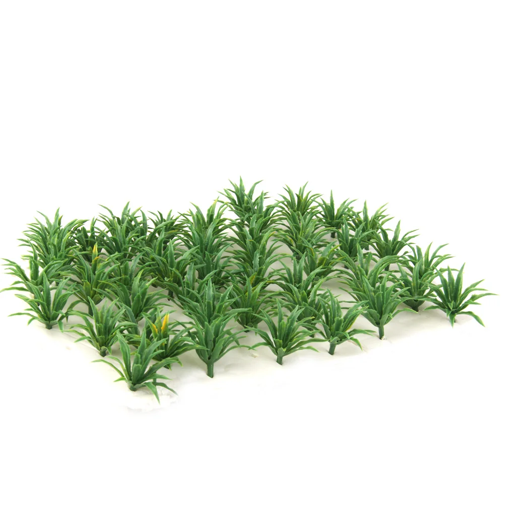 50pcs Model Green Shrubs Bush Railway Wargame Park Diorama Scenery HO 3.5cm for Track Train Model Building Accessories