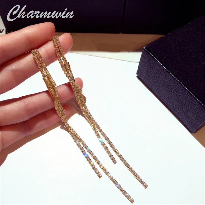 Серьги с кисточками для Для женщин длинные Позолоченные каплевидные серьги с квадратными Модные украшения наборе серебристых спиц из серьги Стразы Длинные висячие серьги золотистого и серебристого цвета