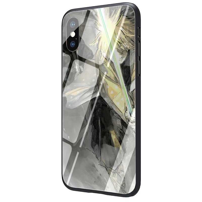 EWAU Zenitsu Kimetsu no yaiba чехол для телефона из закаленного стекла для iPhone 5 5S SE 6 6s 7 8 Plus X XR XS 11 pro Max - Цвет: G2