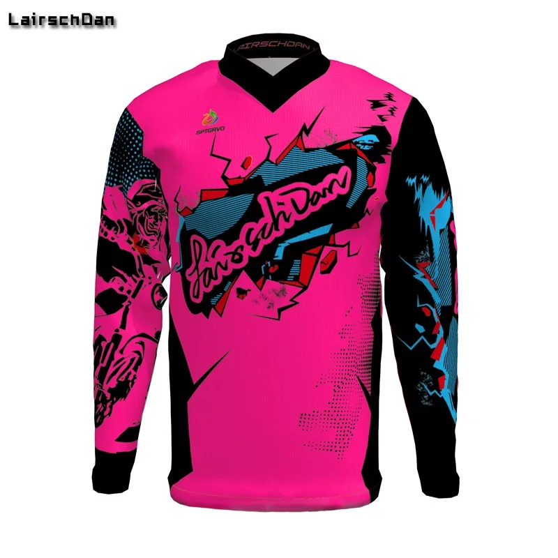 SPTGRVO LairschDan розовая Женская/Мужская Зимняя Термальная велосипедная Джерси эндуро велосипедная рубашка с длинным рукавом для мотокросса