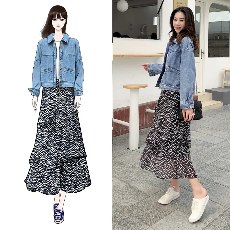 

Dress 2019 Cowboy Loose Autumn Short Cowboy Loose Coat Woman All-match