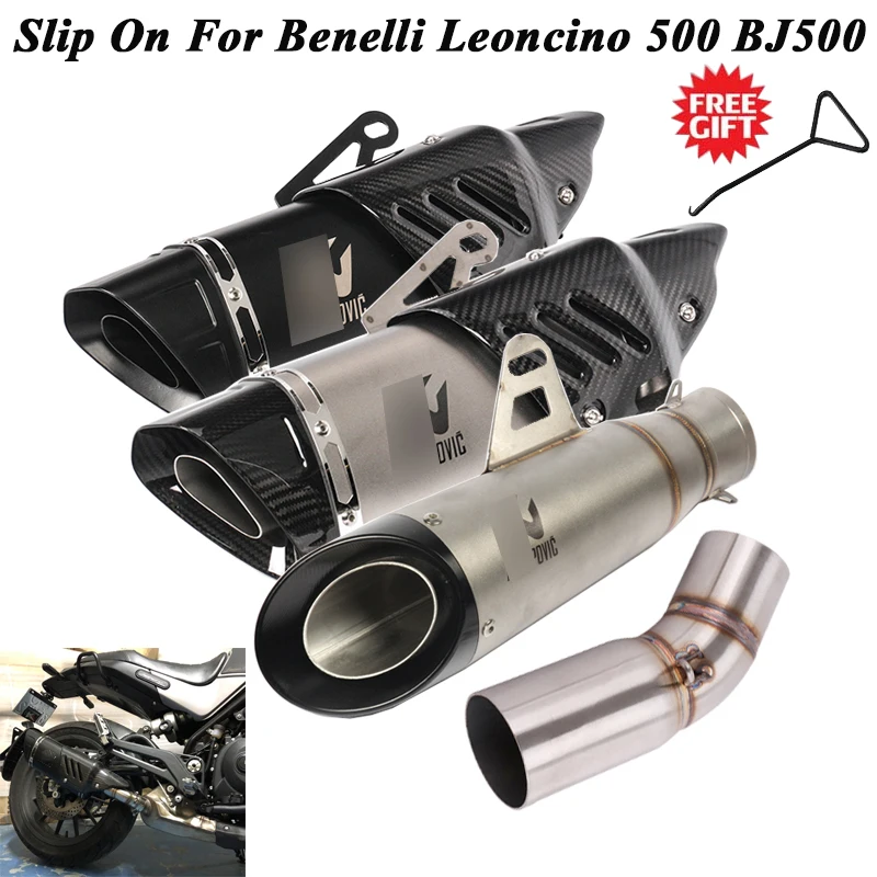 Слипоны для Benelli 500 Leoncino 500 BJ500 мотоциклетные выхлопные Escape модифицированные мотоциклетные трубы средней трубы из углеродного волокна глушитель