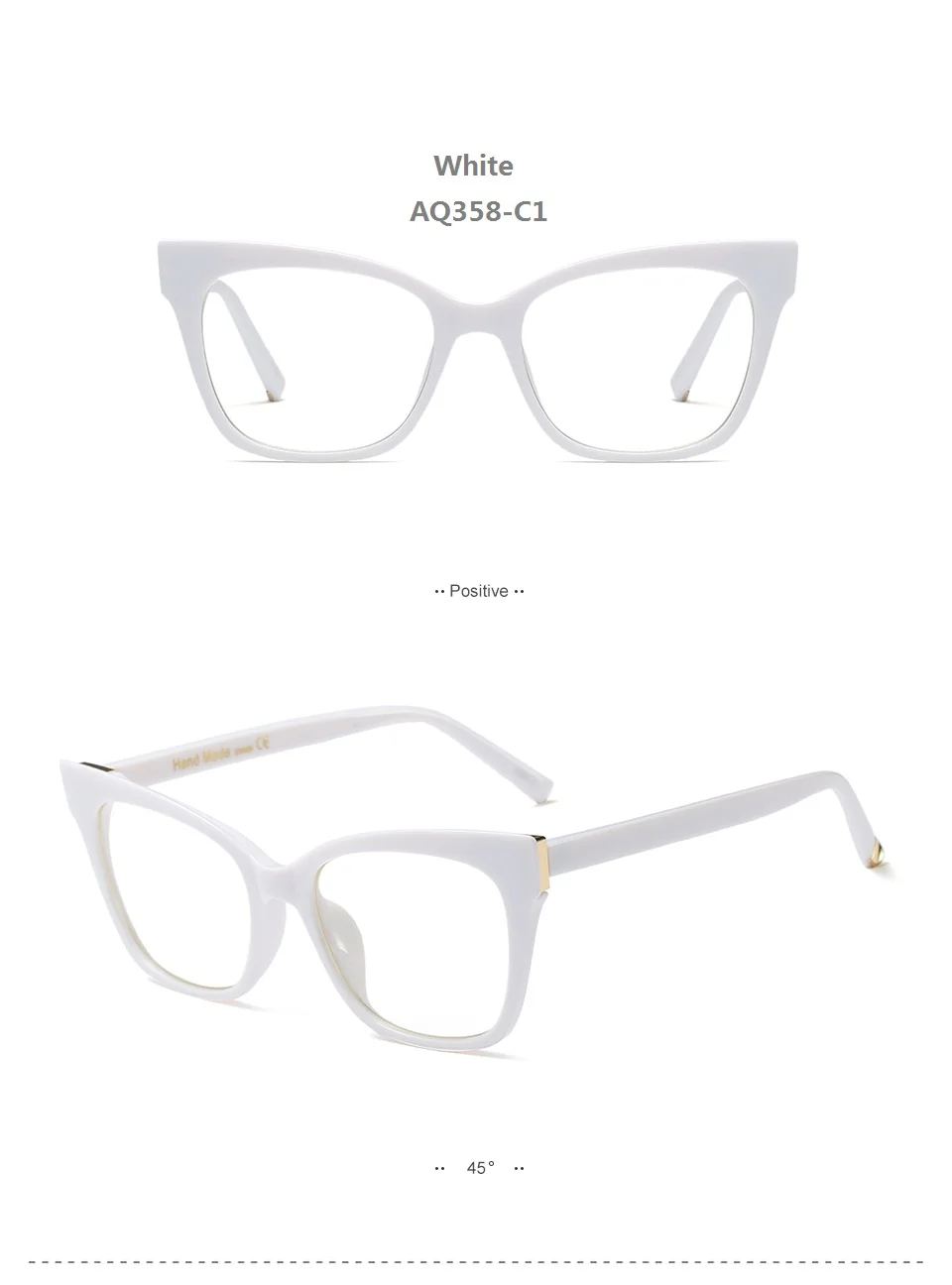 Women Fashion Concise Oversized Frame Cat Eye Light Cosy Reading Glasses Presbyopia 0.5 1.0 1.5 2.0 2.5 3.0 3.5 4.0 Diopter - Цвет оправы: AQ358-C1