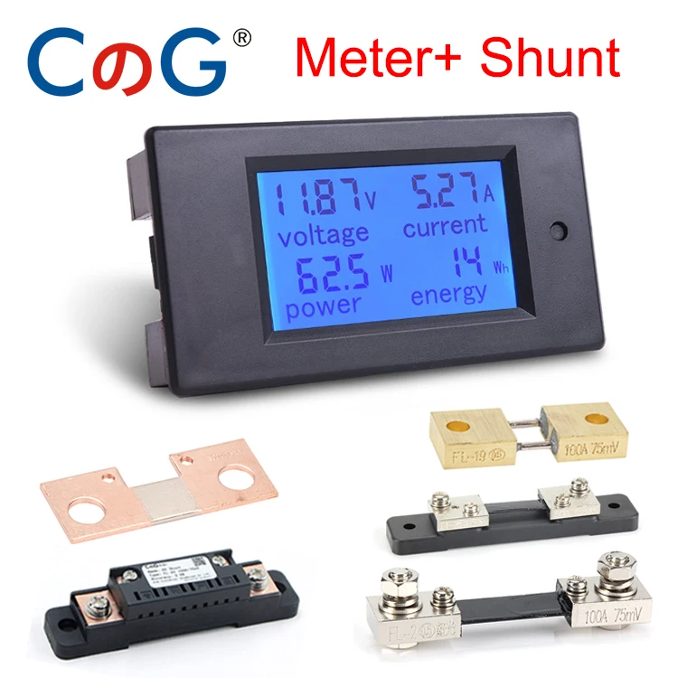 20A/50A/100A Digital Meter DC 6.5-100V Voltmeter Ammeter LCD 4 in 1 DC Voltage Current Power Energy Detector Amperimetro Shunt