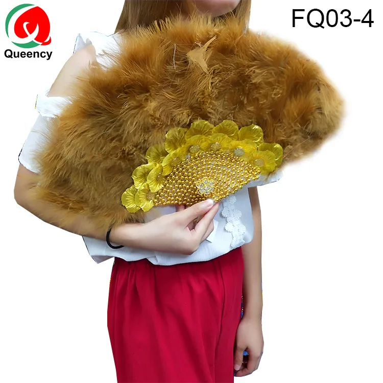 FQ03-5PCS/сумка- стиль Африканский мягкий веер с перьями и золотая ручка танцевальные вентиляторы для вечерние 5 цветов
