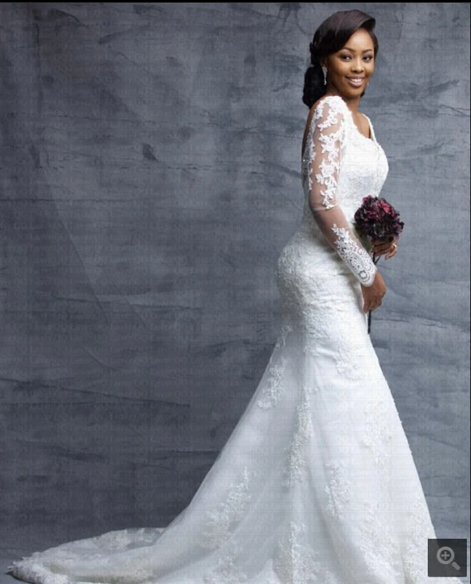 Robe de Mariage белые кружевные аппликации свадебное платье русалки с открытой спиной, пикантный бисер жемчуг Элегантные платья невесты