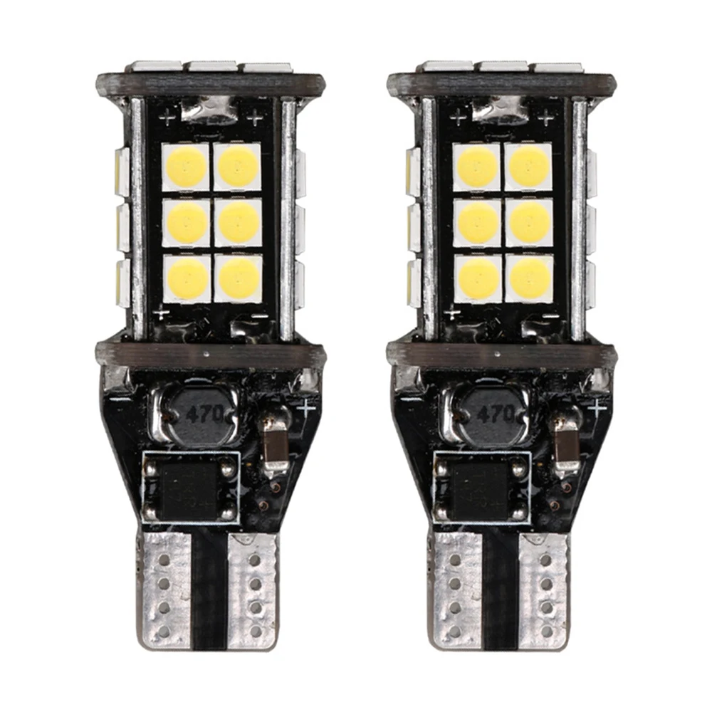 2 шт. светодиодный автомобильный фонарь T15 W16W 1200Lm 3030 24SMD CANBUS, парковочные лампы для автомобиля, задние фонари