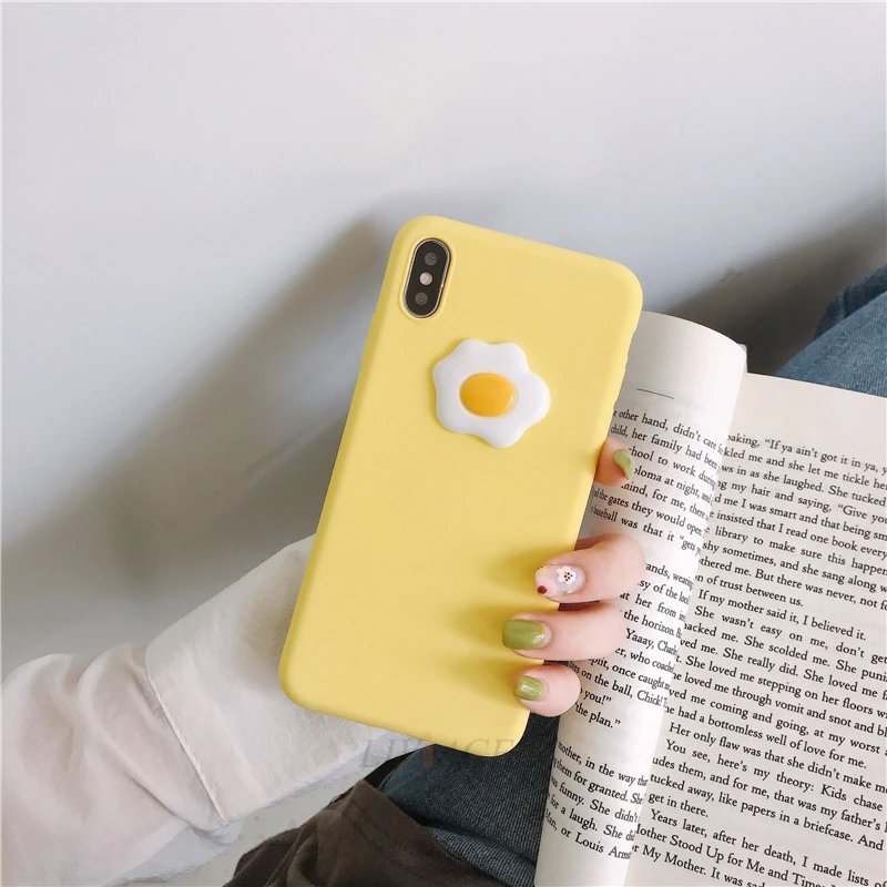 3d egg yellow case Забавный 3D яйцо силиконовый чехол для телефона на huawei p smart plus z y9 y7 y6 y5 prime pro Симпатичные, из мягкого ТПУ задняя крышка - Цвет: 3d egg yellow case