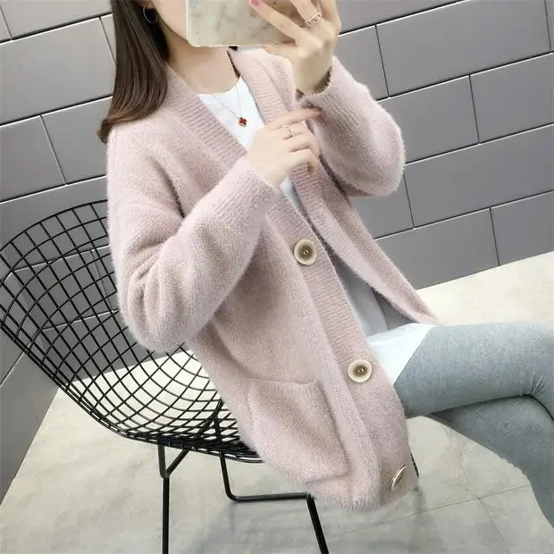 Blusas De Inverno Feminina, новинка 9270, зимний длинный вязаный кардиган с карманами, 66-1/F, 11 ряд, 5 полок