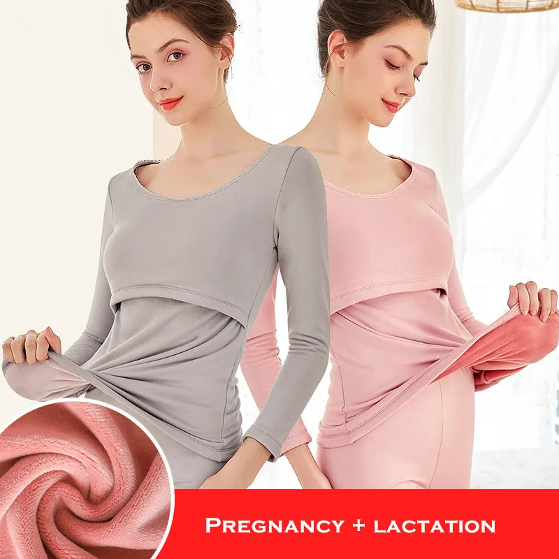 Maternity Pajamas Winter Nursing Nightwear Maternity Sleepwear Mothers Breast Feeding Nightdress Pregnancy Maternity Night Dress