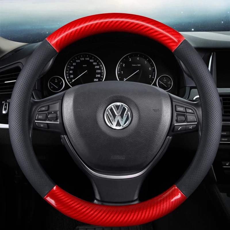 circular Кожаный чехол на руль из углеродного волокна для Nissan March Sunny, Versa 2013 Almera - Название цвета: circular