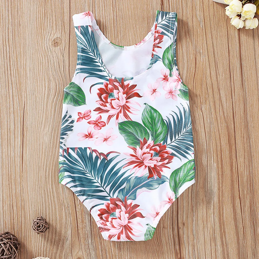 

Toddler Kids Baby Girls One-Piece Flower Bikini Swimwear Swimsuit Bathing Sleeveless Floral Suit Beachwear L1206