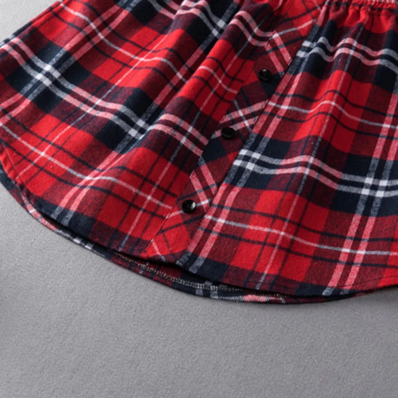 Detachable Underskirt Cotton Shirt Extender for Women Irregular False Skirt Tail Blouse Hem Plaid Mini Skirt Extender Hemline wrap skirt