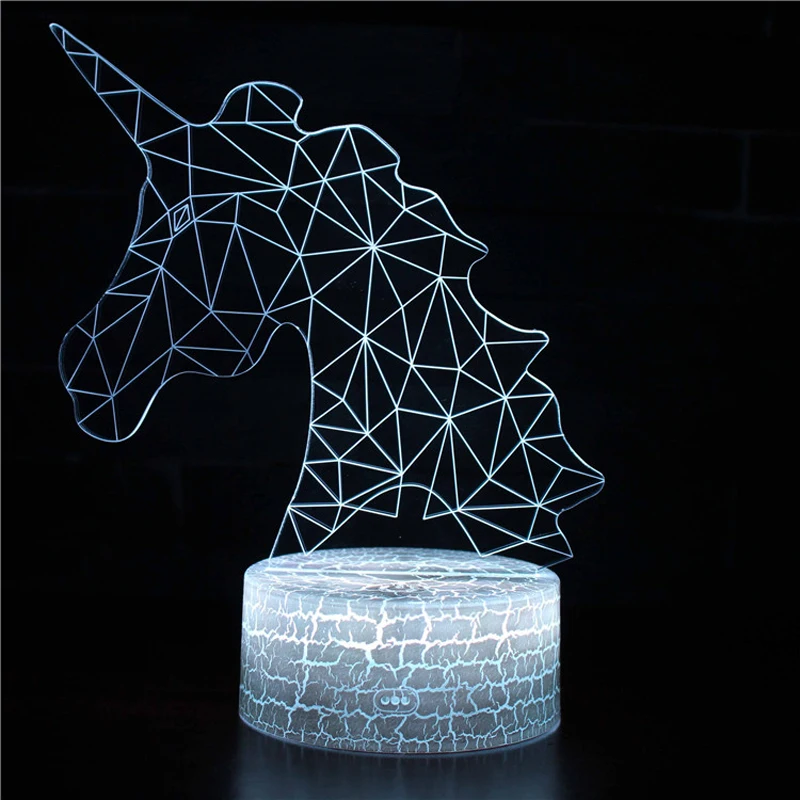 3D Illusion Unicorn Table Lamp For Kids Room Decor Touch Remote Led Lights Bedroom Decoration Night Light Holiday Birthday Gift night lamp for bedroom wall Night Lights