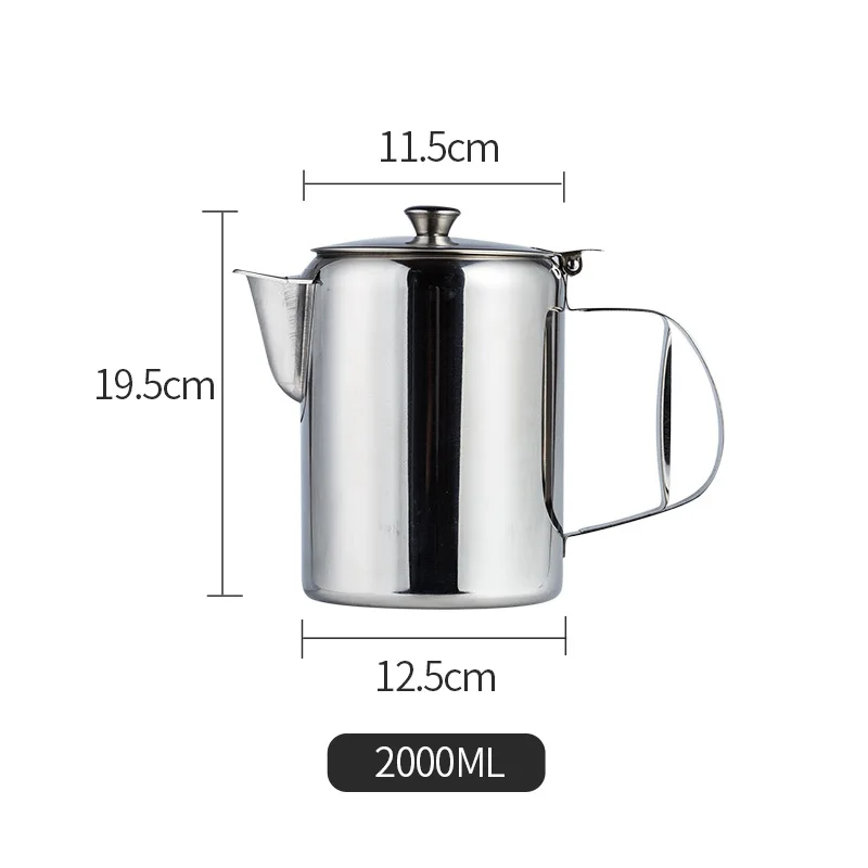 GUNOT Portable Coffee Pot Stainless Steel Coffee Kettle Tea Maker For Coffee Serve Milk Pitcher Barista Tools Coffee Cold Brew - Цвет: 2000ml