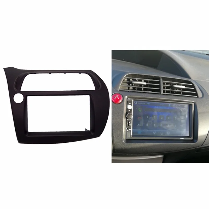 Для Honda Civic Двойной Дин фасции Радио DVD стерео Cd панель тире Монтажная Установка отделка комплект передняя рамка с проводом Harne