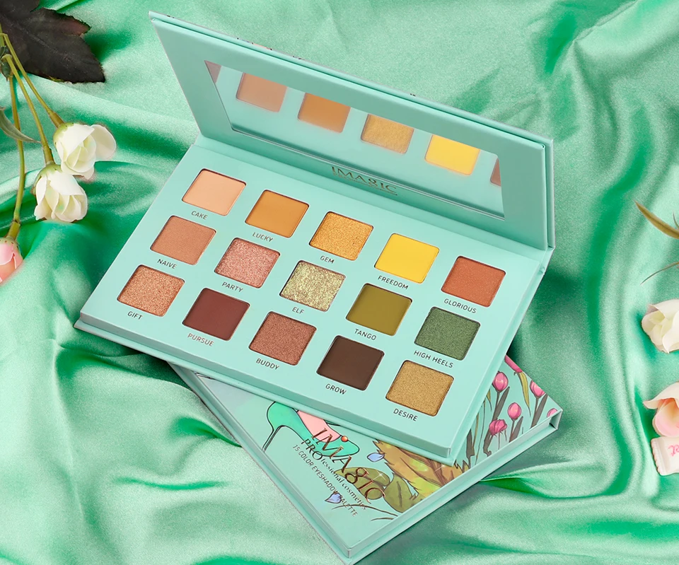 Тени для век imagic Palette 15 цветов матовый мерцающий блеск матовый Paleta De Maquiagem Collectie очаровательный Oogschaduw Kleurenpalet