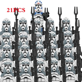 

21PCS/LOT NEW Star Wars strom clone trooper SW585 SW578 SW1065 Figures Compatible 9488 Building blocks kid toys for Children