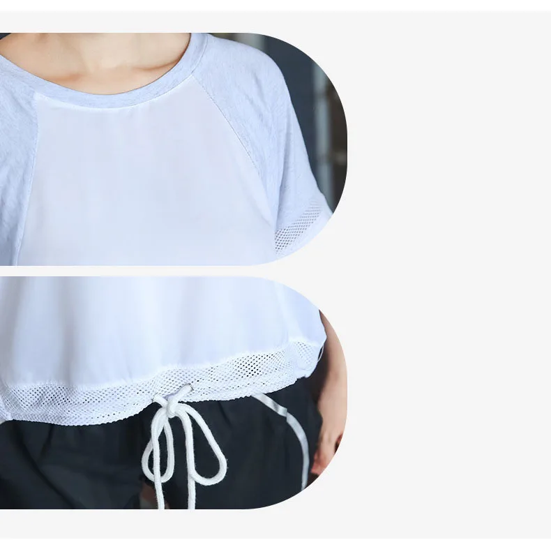 L-XXXXL, Женские однотонные рубашки для йоги, дышащие сетчатые спортивные топы, футболки для йоги с коротким рукавом, спортивные рубашки для спортзала, одежда для фитнеса и бега
