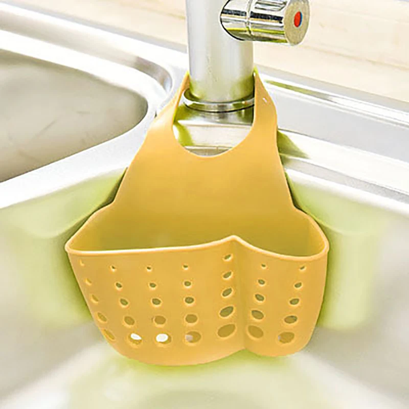 8Kitchen Plastic Sink Sponge Holder Hang Basket With Hanging Snap Strap For Scrubber Dish Brush Kitchen Accessories OrganizerCM