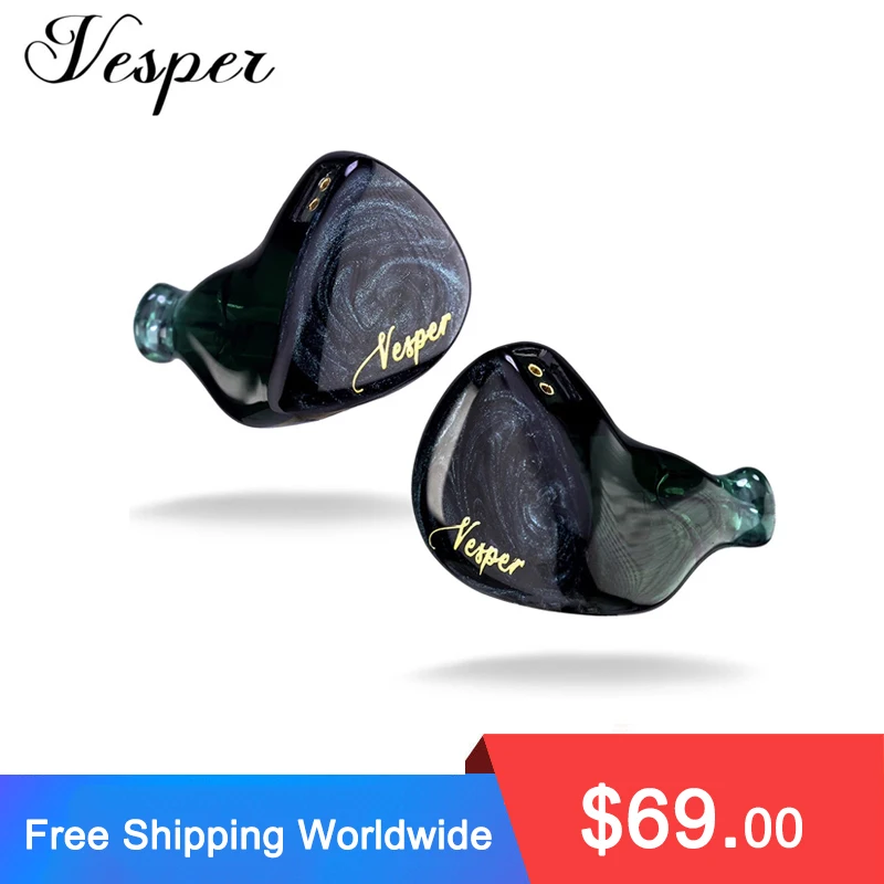 

Наушники-вкладыши QOA Vesper 1BA + 1DD, гибридные Hi-Fi наушники-вкладыши DJ монитора QOA PINK LADY Kinera BD005 PRO