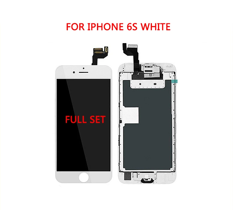 Для iPhone 6 6s 6P 6s P ЖК полный комплект ЖК-экран дигитайзер сенсорный экран pantalla Полная замена Кнопка камера 6 6s ЖК - Цвет: 6s Whitefull set