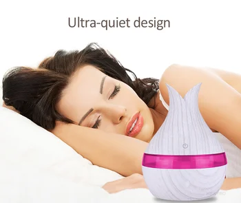 

KBAYBO 300ML ultrasonic electric air humidifier electric sprayer white wood grain air humidifier 7 color household LED lights