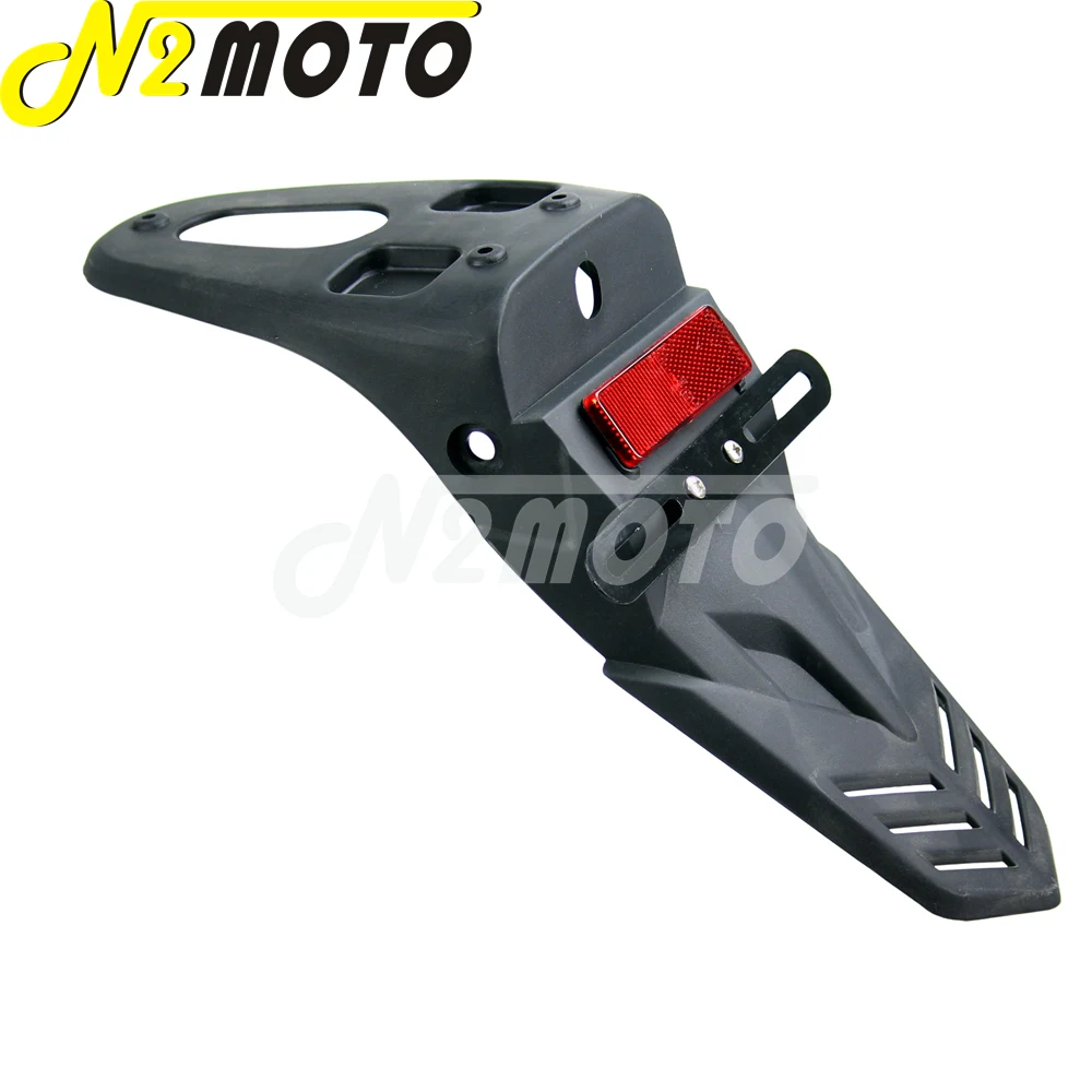 Мотоциклетное черное заднее крыло Красный отражатель кронштейн для номерного