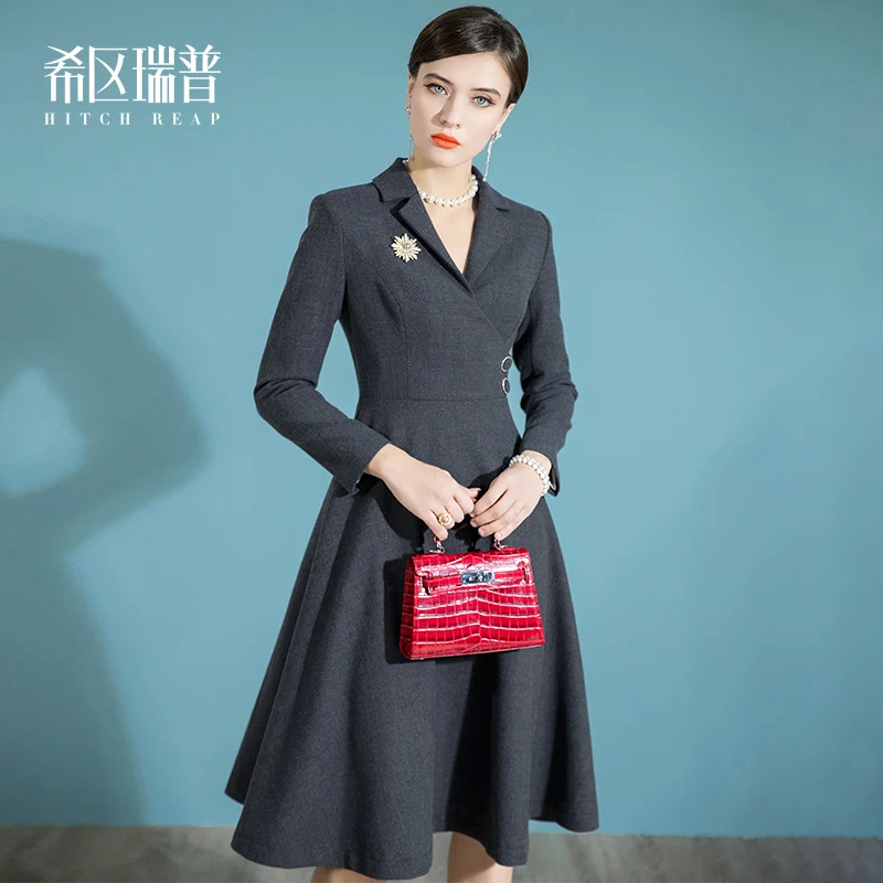 High End Suit Dress Women's New Retro Style In Autumn And Winter