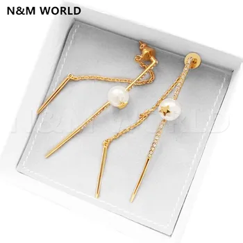 

Fashion Jewelry Long Tassel Pearl Gold Dangle Earrings Accessories One Pair New Simple Design Earring For Women Girls Gift
