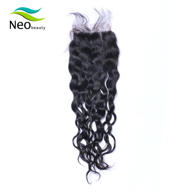 

10A Brazilian Natural Wave Remy Human Hair Lace Closure French Lace Natural Color 4x4 Pre-plucked Lace Closure Can Be Dyed Hair