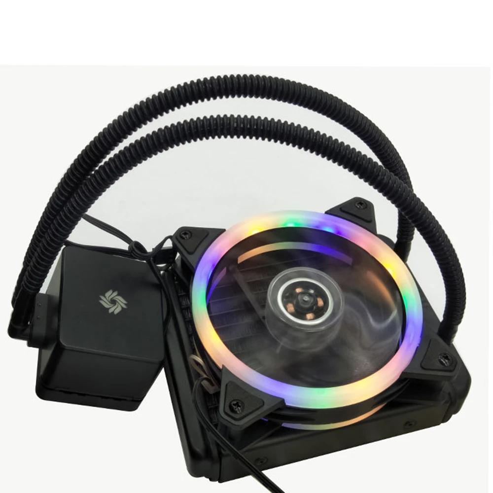 Водяное охлаждение RGB водяного охлаждения вентилятор для LGA 775/115x/1366/2011/AM2/AM3/AM4 120 мм ШИМ кулер вентилятор