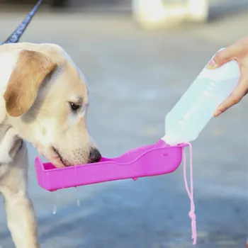 

250mL Foldable Pet Dog Drinking Water Bottles Portable Travel Hand Held Puppy Dogs Squeeze Dispenser Flip Down Drink Water Bowl