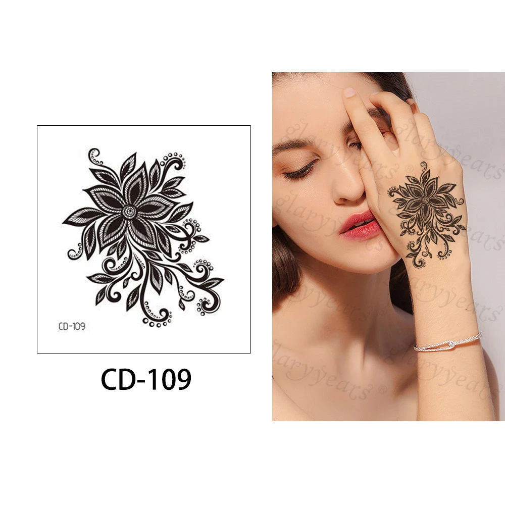 CD-109 Glaryyears 1 лист CD серии Временные татуировки стикер Горячая поддельная вспышка Водонепроницаемая Женская Ручная мода маленькое тело искусство хорошее качество - Цвет: CD-109