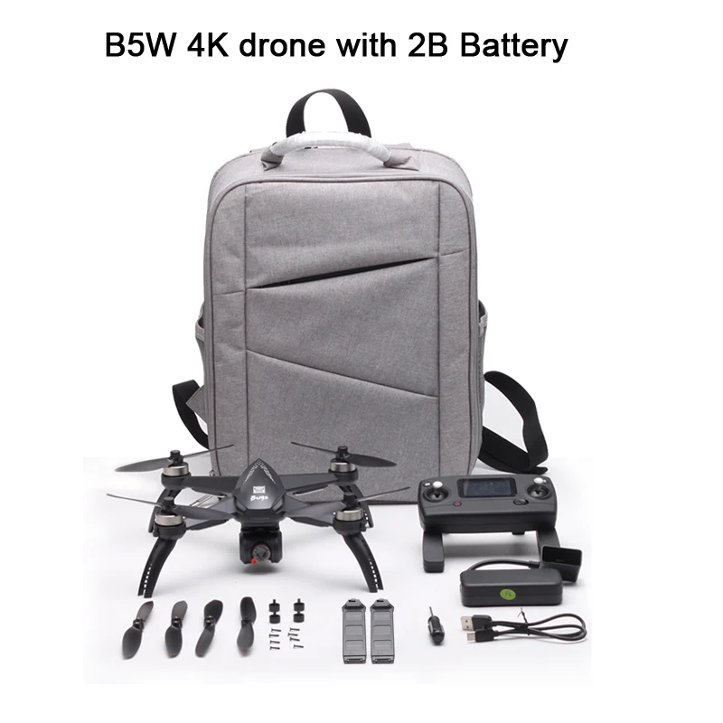 Дрон MJX B5W gps бесщеточный 5G 4K камера WiFi RC Квадрокоптер FPV камера HD Авто возврат 20 минут время полета Дрон VS H117S - Цвет: B5W 4K 2B Bag
