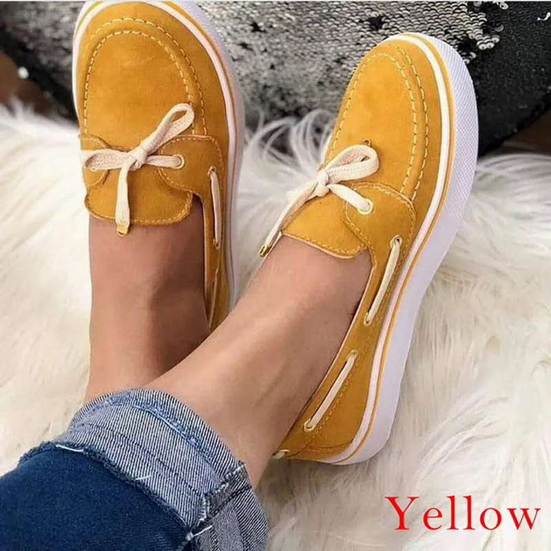 yellow HEFLASHOR/ г.; женская обувь на плоской подошве с цветочным принтом; Повседневная обувь; женские весенние кроссовки на платформе; Кожаные Замшевые женские лоферы без застежки; большие размеры - Цвет: yellow